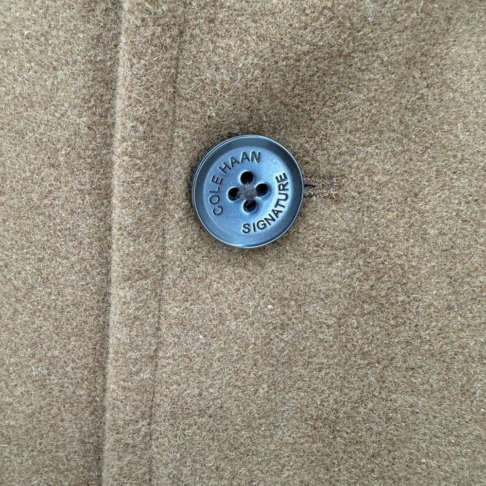 Cole Haan Signature Beige Tan Men’s Pea Coat Size Large - Picture 4 of 13